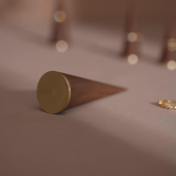 Walnut and Brass Ring Cone