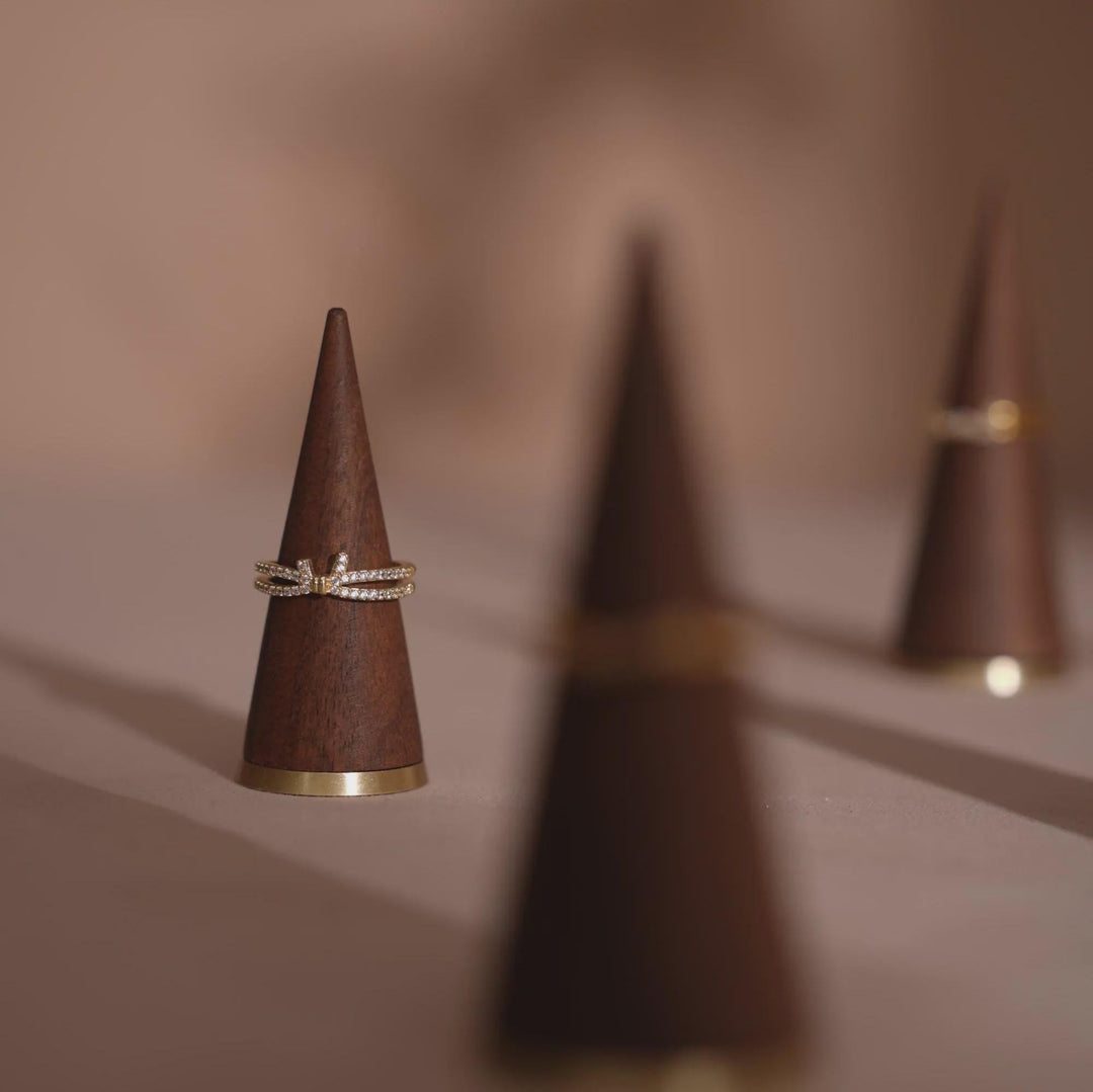 Walnut and Brass Ring Cone