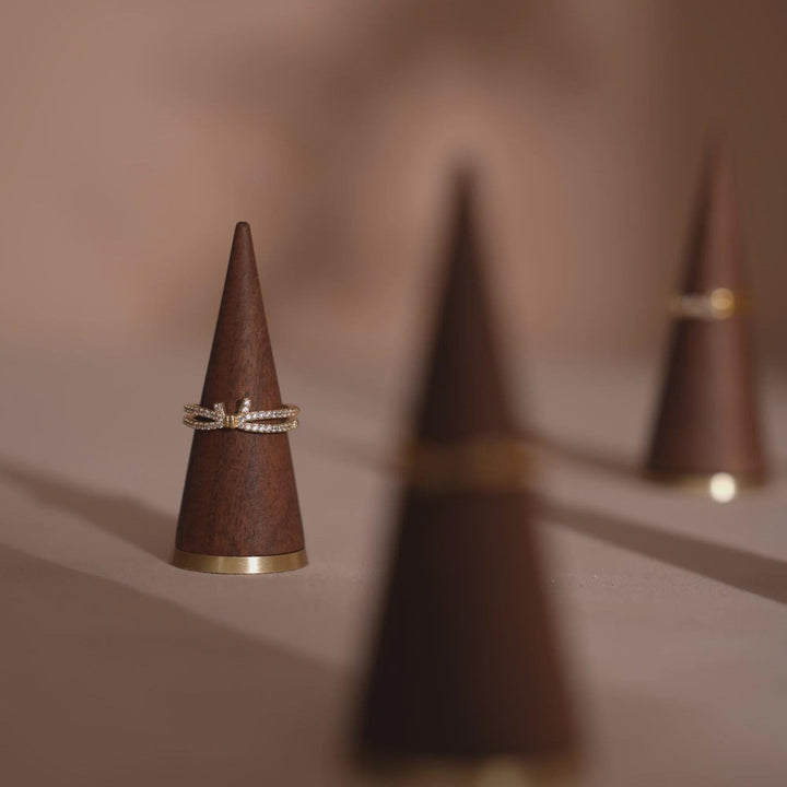 Walnut and Brass Ring Cone