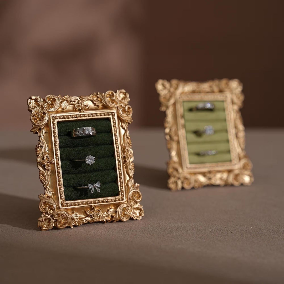 Rococo Inspired Ring &amp; Earring Holder for Wedding Flat Lays