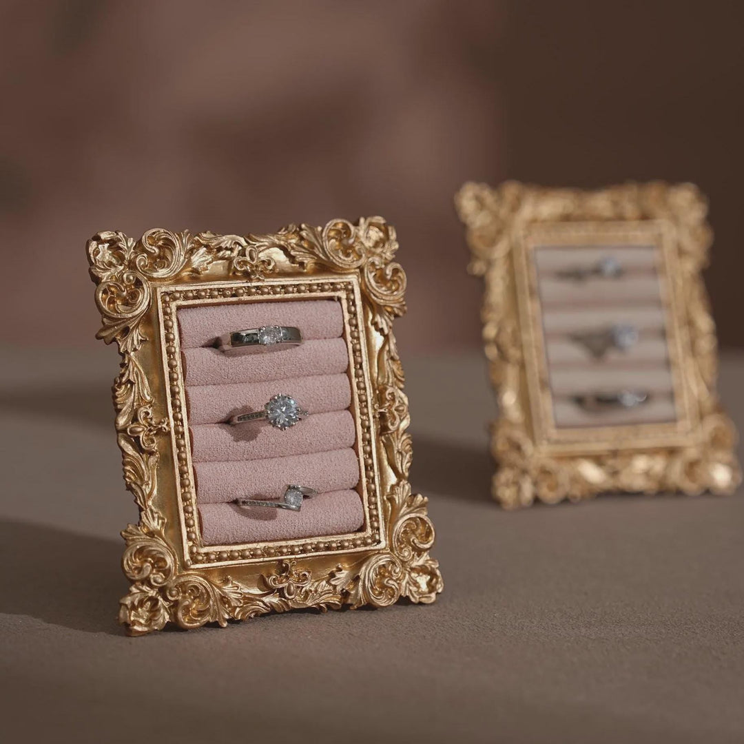 Rococo Inspired Ring &amp; Earring Holder for Wedding Flat Lays