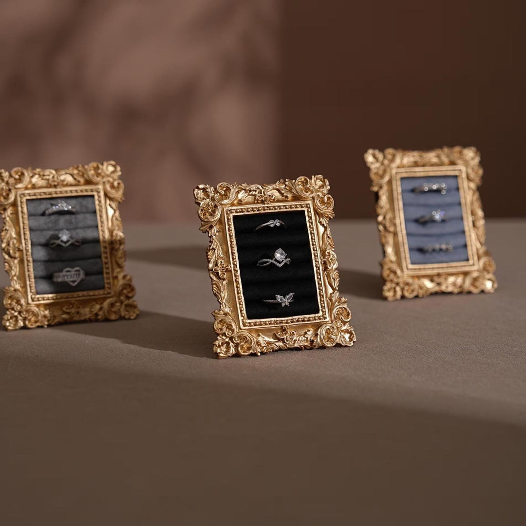Rococo Inspired Ring &amp; Earring Holder for Wedding Flat Lays