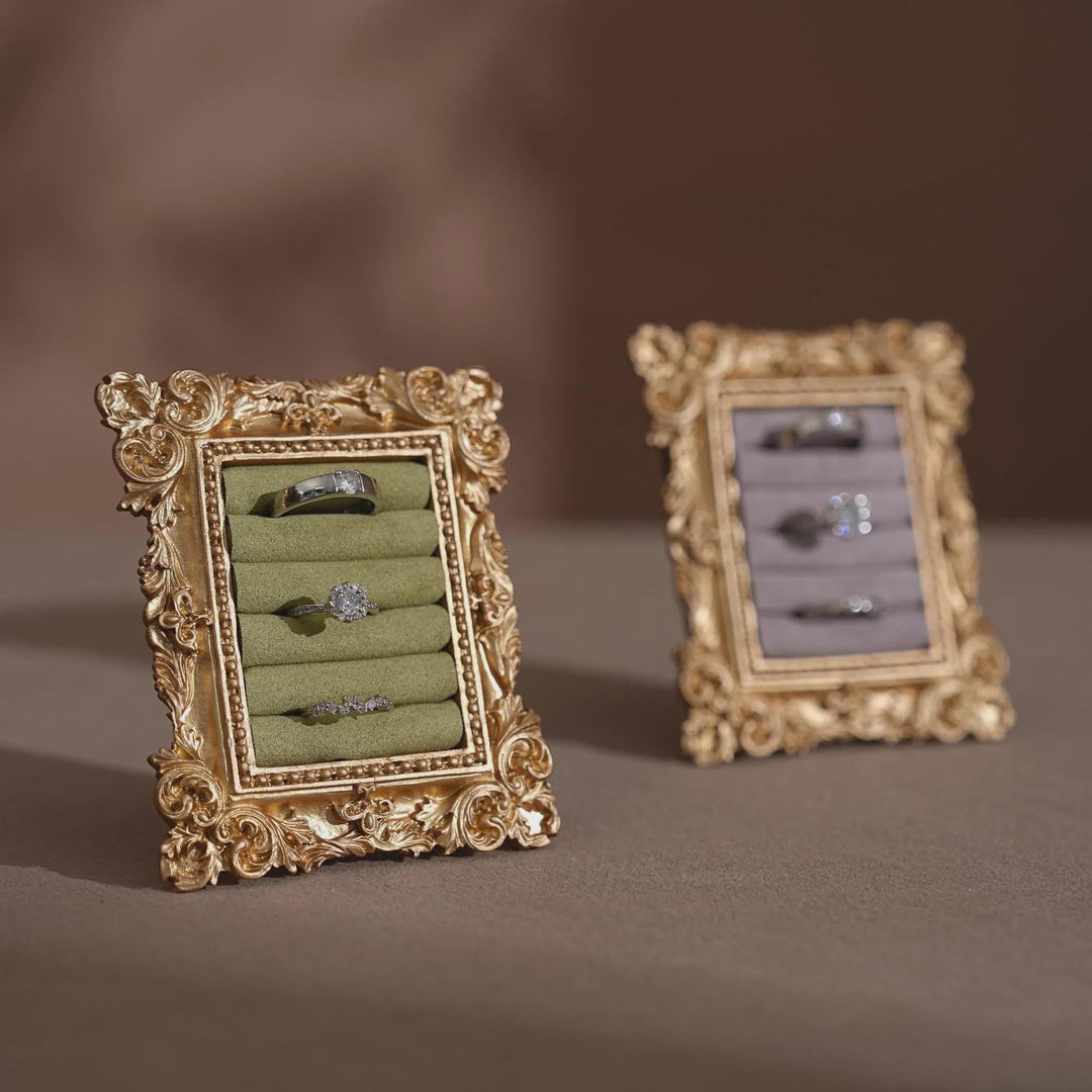 Rococo Inspired Ring &amp; Earring Holder for Wedding Flat Lays