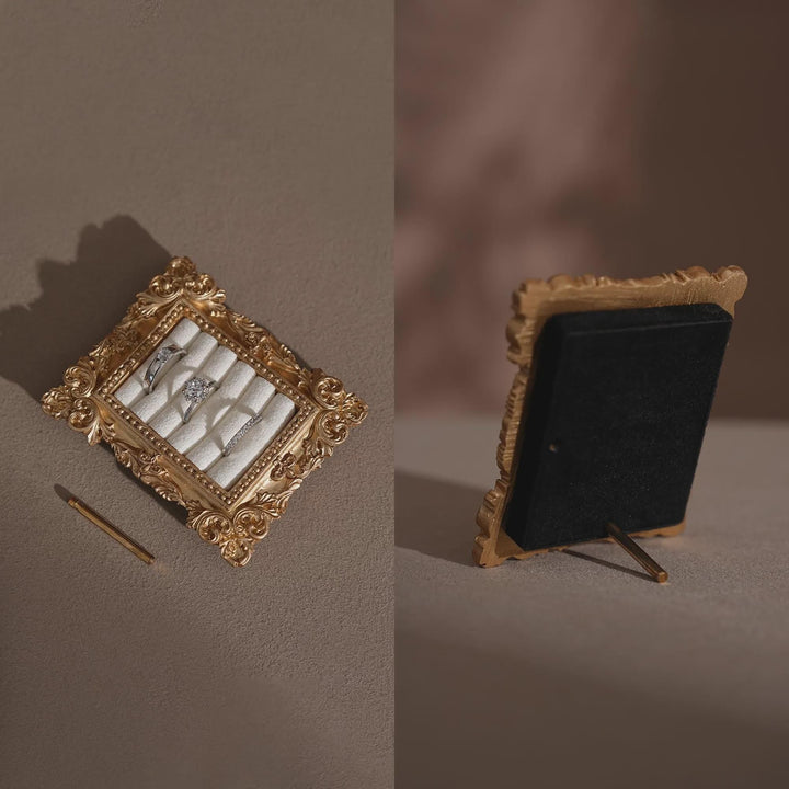 Rococo Inspired Ring &amp; Earring Holder for Wedding Flat Lays