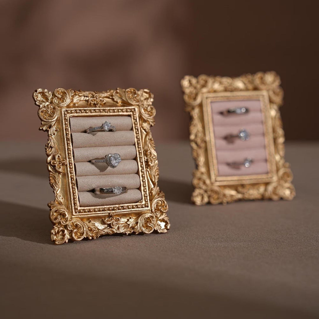 Rococo Inspired Ring &amp; Earring Holder for Wedding Flat Lays