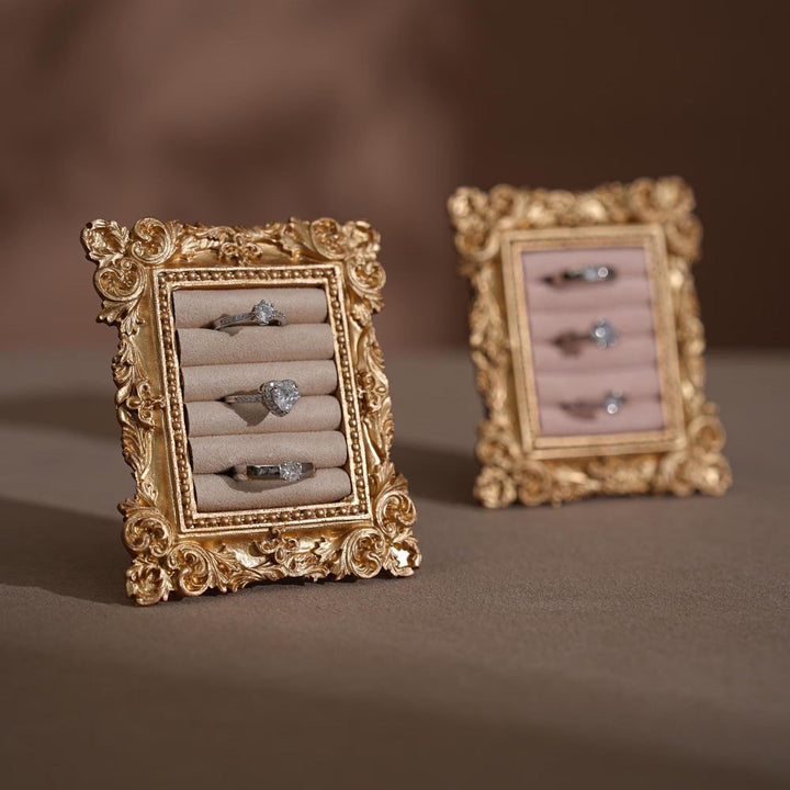 Rococo Inspired Ring &amp; Earring Holder for Wedding Flat Lays