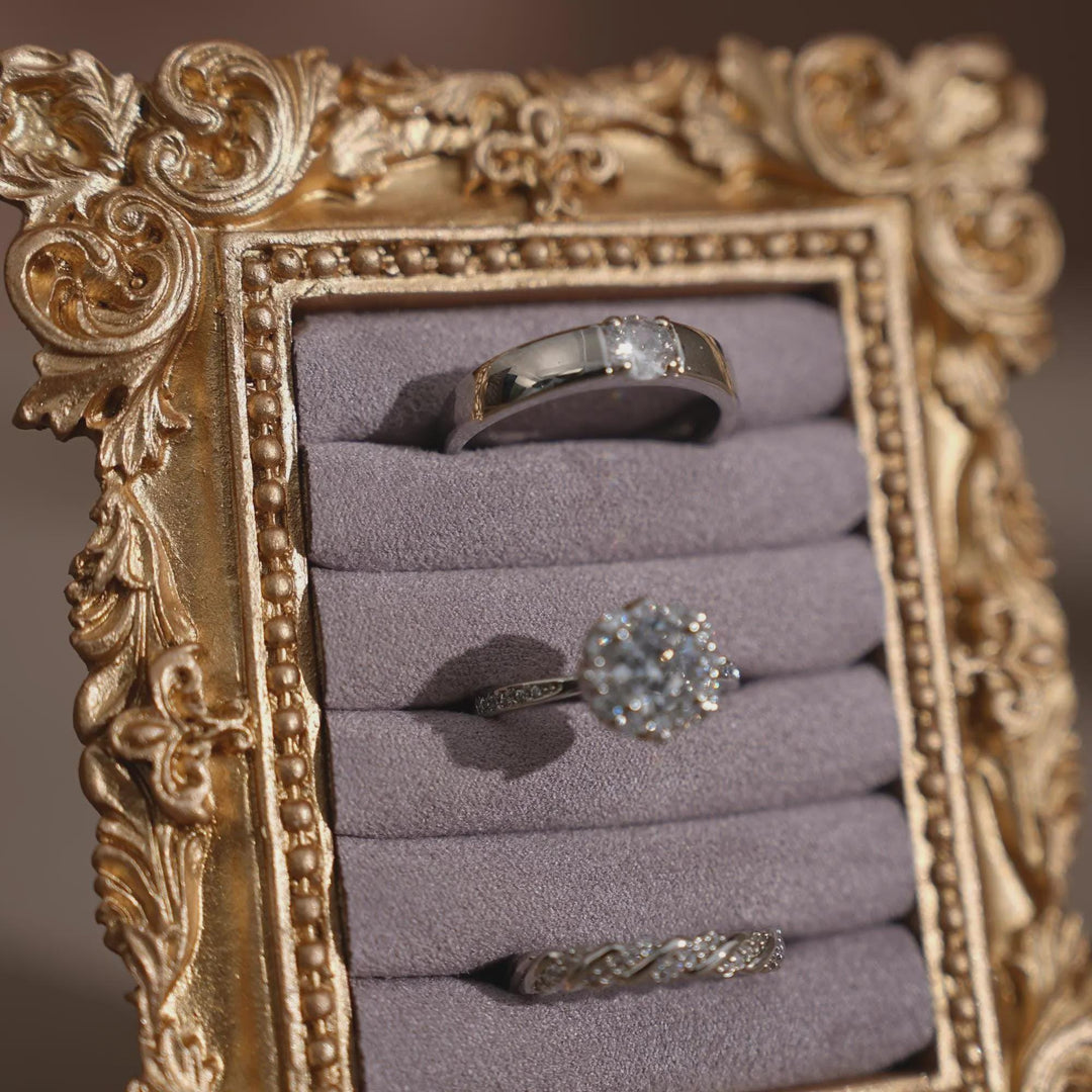 Rococo Inspired Ring &amp; Earring Holder for Wedding Flat Lays