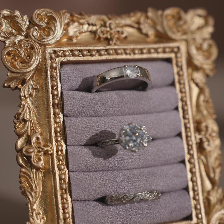 Rococo Inspired Ring &amp; Earring Holder for Wedding Flat Lays