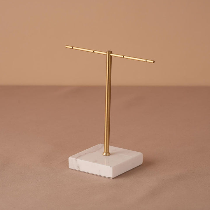 Marble Base Brass Earring Holder – Jewelry Display Stand, Boutique Decor