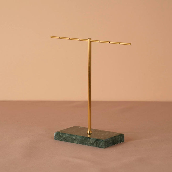 Marble Base Brass Earring Holder – Jewelry Display Stand, Boutique Decor