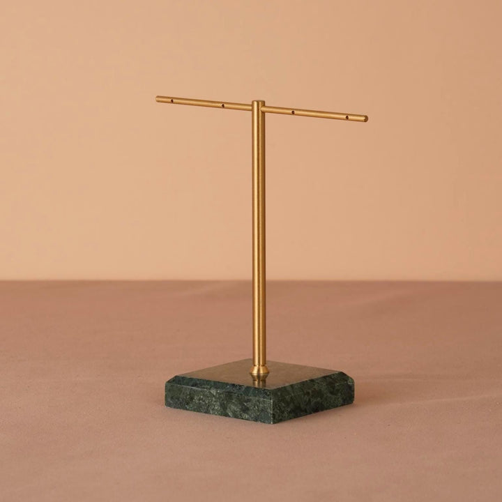 Marble Base Brass Earring Holder – Jewelry Display Stand, Boutique Decor