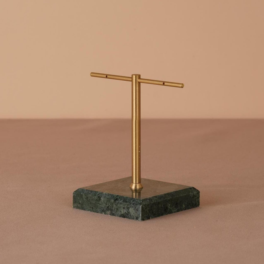 Marble Base Brass Earring Holder – Jewelry Display Stand, Boutique Decor