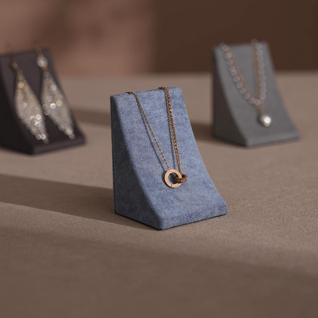 Minimalist Vegan Suede Jewelry Display Stand for Earrings &amp; Necklaces
