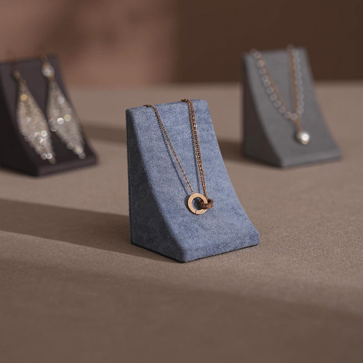 Minimalist Vegan Suede Jewelry Display Stand for Earrings &amp; Necklaces