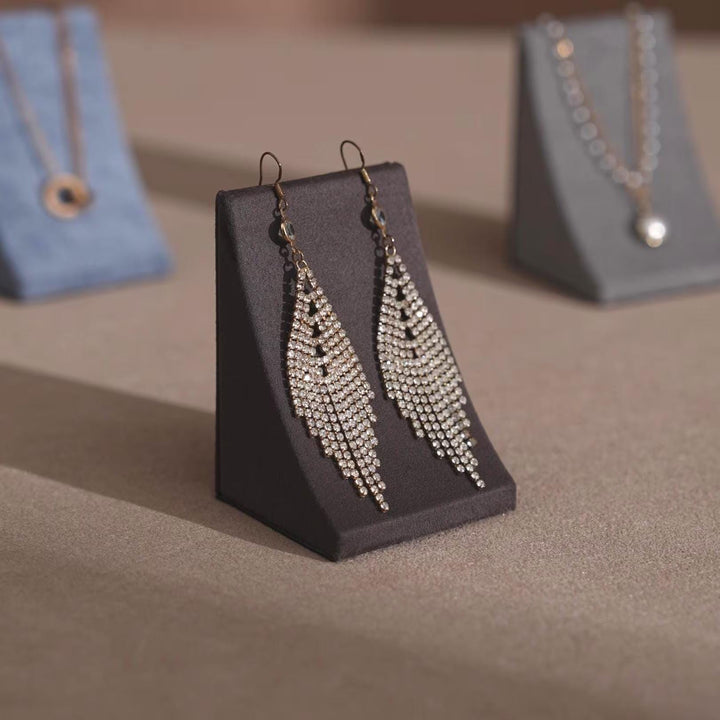 Minimalist Vegan Suede Jewelry Display Stand for Earrings &amp; Necklaces