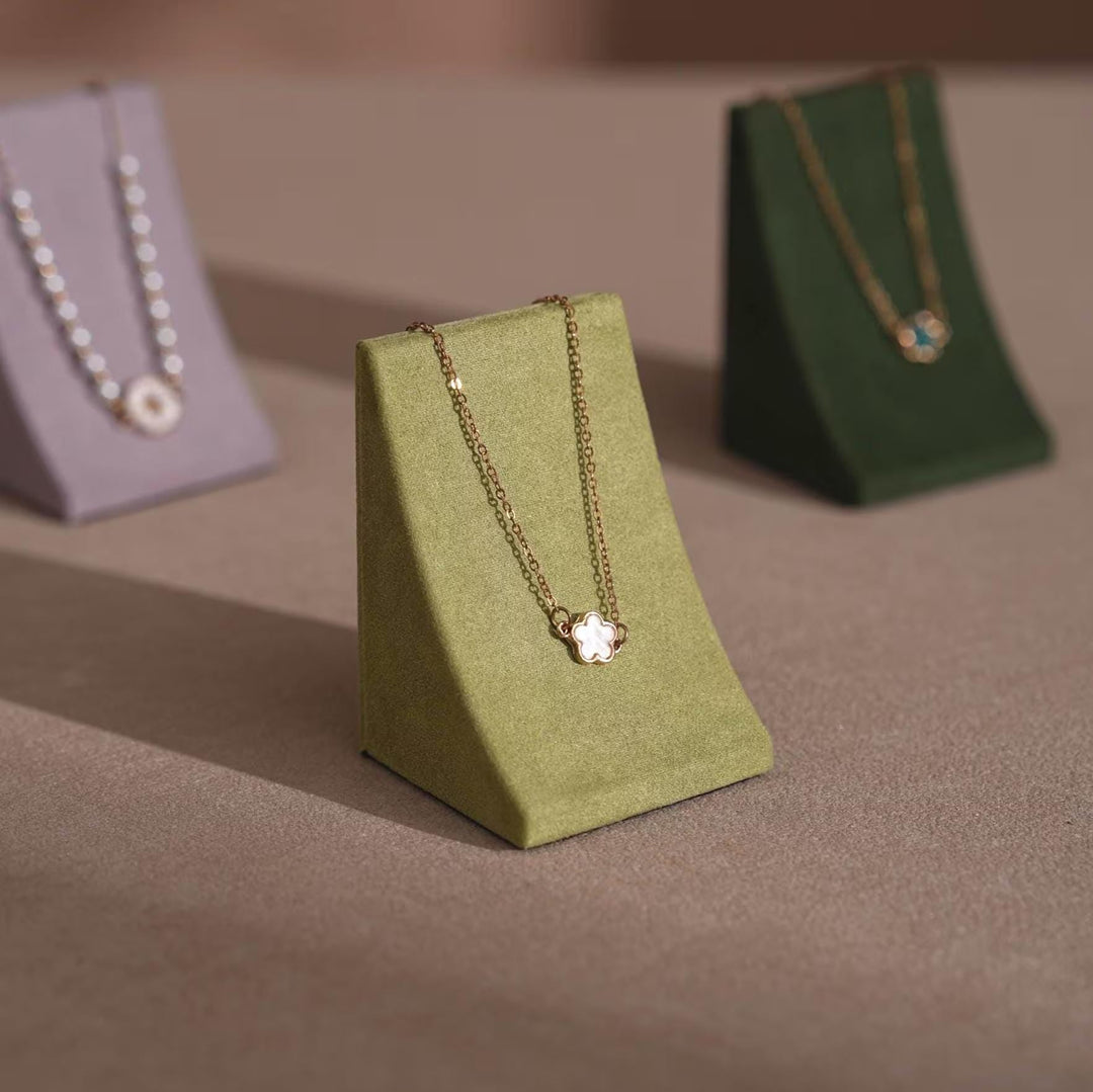 Minimalist Vegan Suede Jewelry Display Stand for Earrings &amp; Necklaces