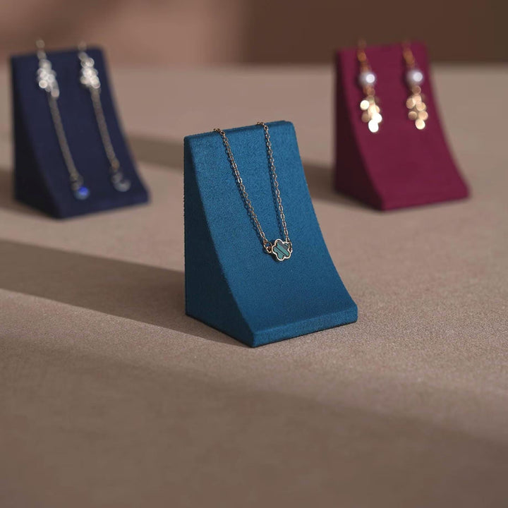 Minimalist Vegan Suede Jewelry Display Stand for Earrings &amp; Necklaces