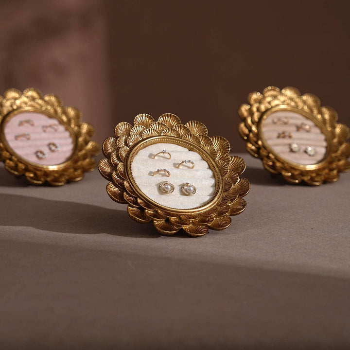 Gold Floral Ring and Earring Organizer