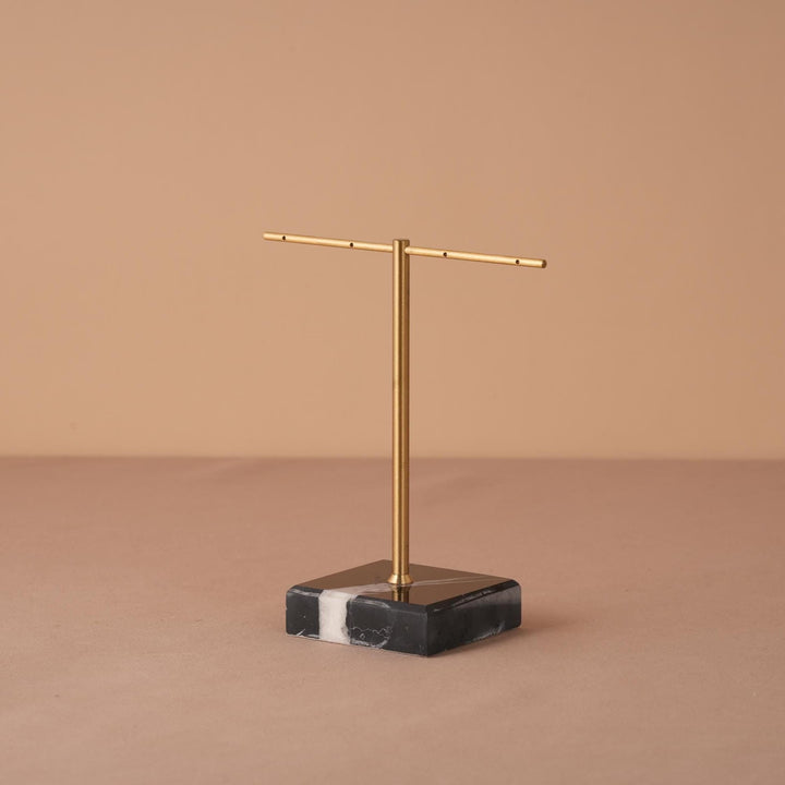 Marble Base Brass Earring Holder – Jewelry Display Stand, Boutique Decor