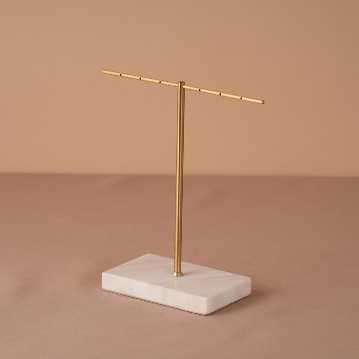 Marble Base Brass Earring Holder – Jewelry Display Stand, Boutique Decor
