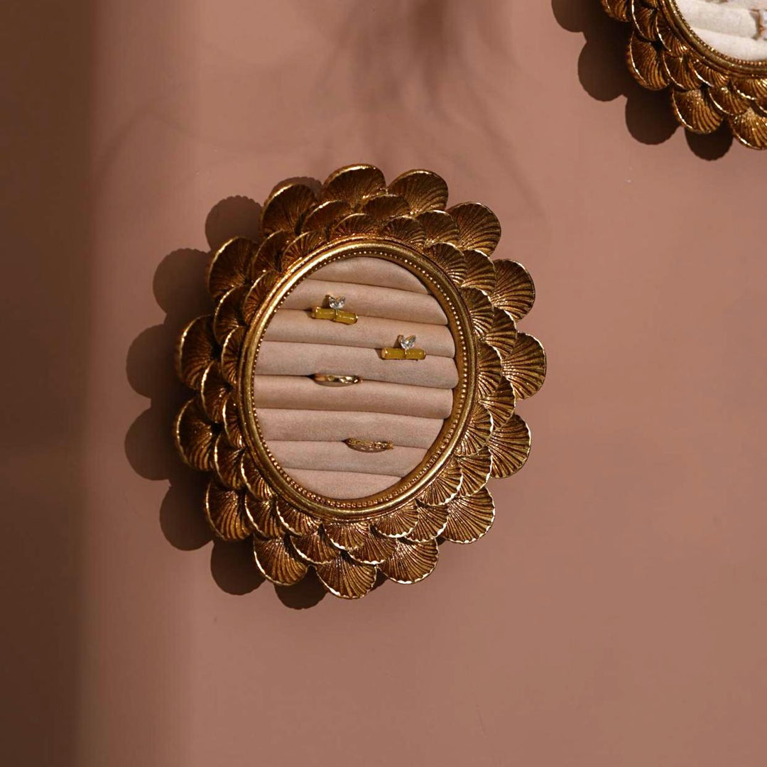 Gold Floral Ring and Earring Organizer