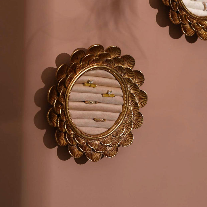 Gold Floral Ring and Earring Organizer
