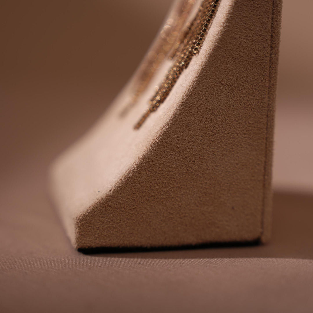 Minimalist Vegan Suede Jewelry Display Stand for Earrings &amp; Necklaces