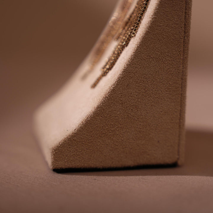 Minimalist Vegan Suede Jewelry Display Stand for Earrings &amp; Necklaces