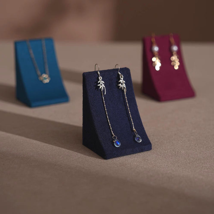 Minimalist Vegan Suede Jewelry Display Stand for Earrings &amp; Necklaces