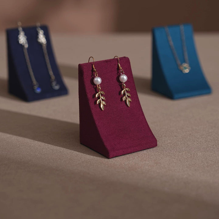 Minimalist Vegan Suede Jewelry Display Stand for Earrings &amp; Necklaces