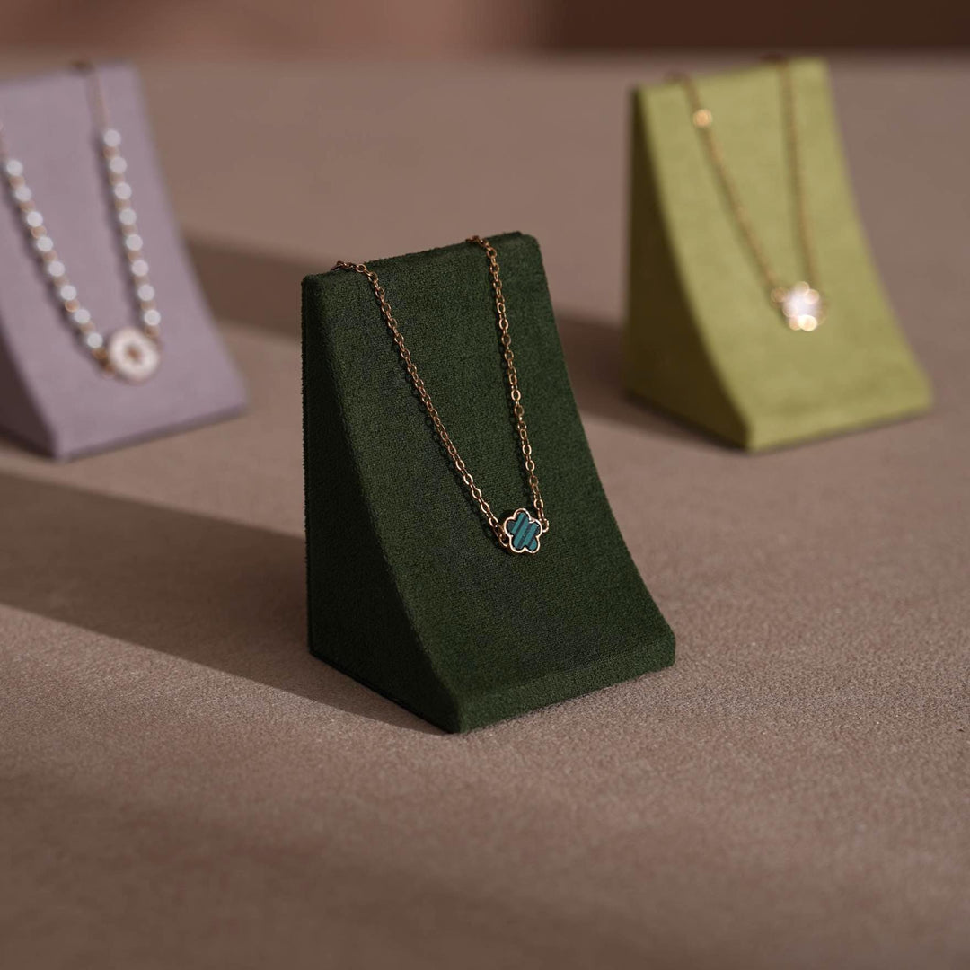 Minimalist Vegan Suede Jewelry Display Stand for Earrings &amp; Necklaces