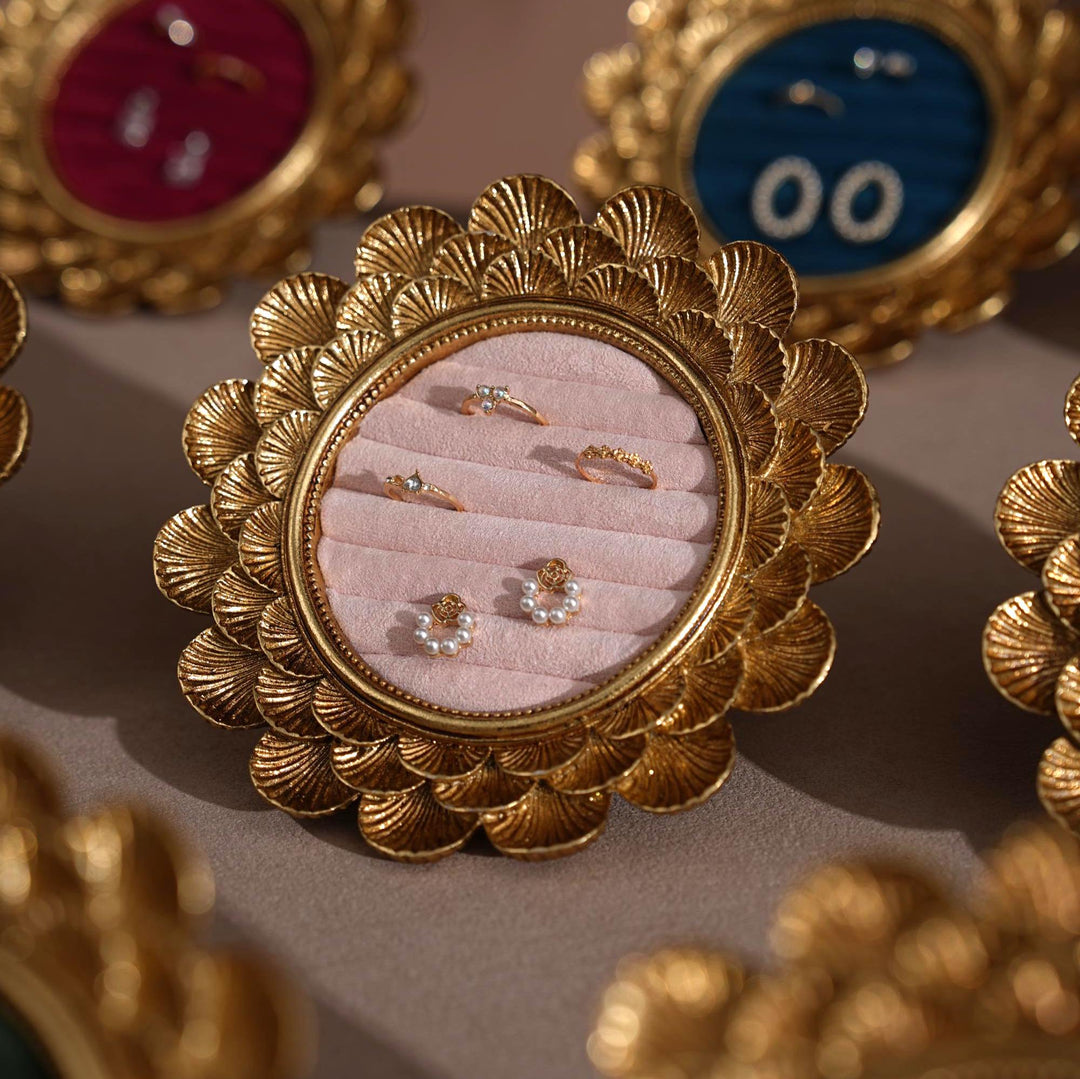 Gold Floral Ring and Earring Organizer