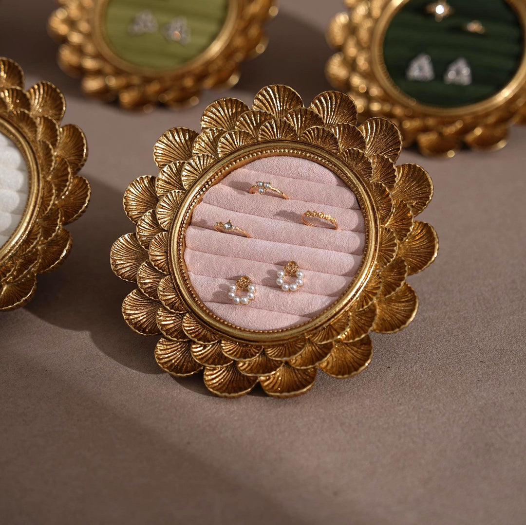 Gold Floral Ring and Earring Organizer