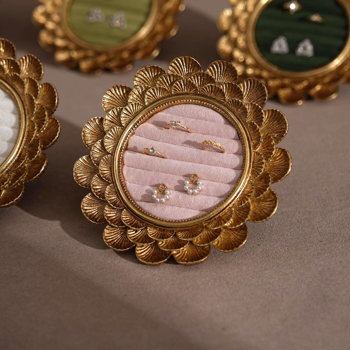 Gold Floral Ring and Earring Organizer