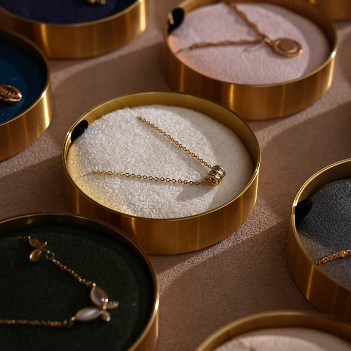 Brass Necklace Box with Lid, Gift for Her Mother, Keepsake Jewelry Box