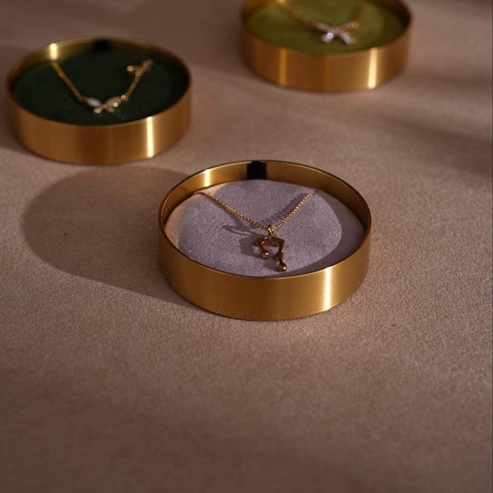 Brass Necklace Box with Lid, Gift for Her Mother, Keepsake Jewelry Box
