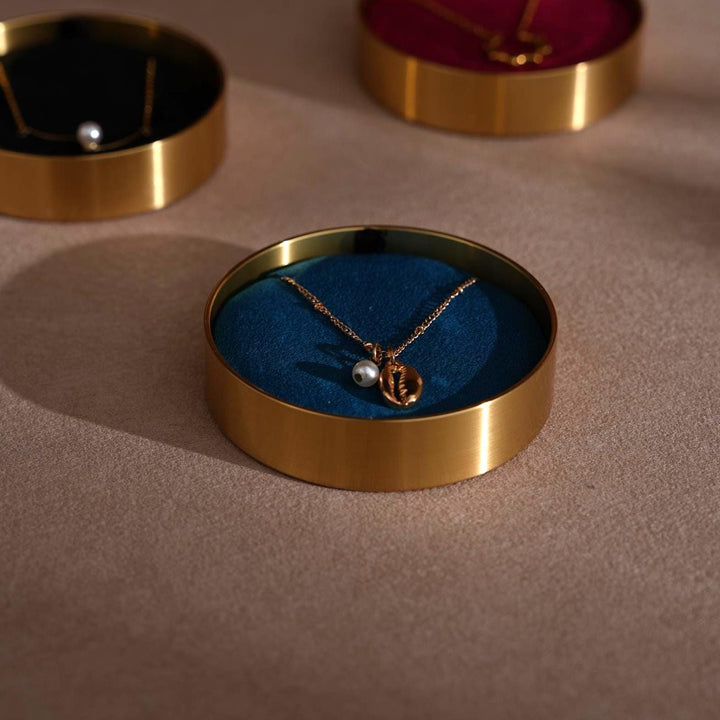 Brass Necklace Box with Lid, Gift for Her Mother, Keepsake Jewelry Box