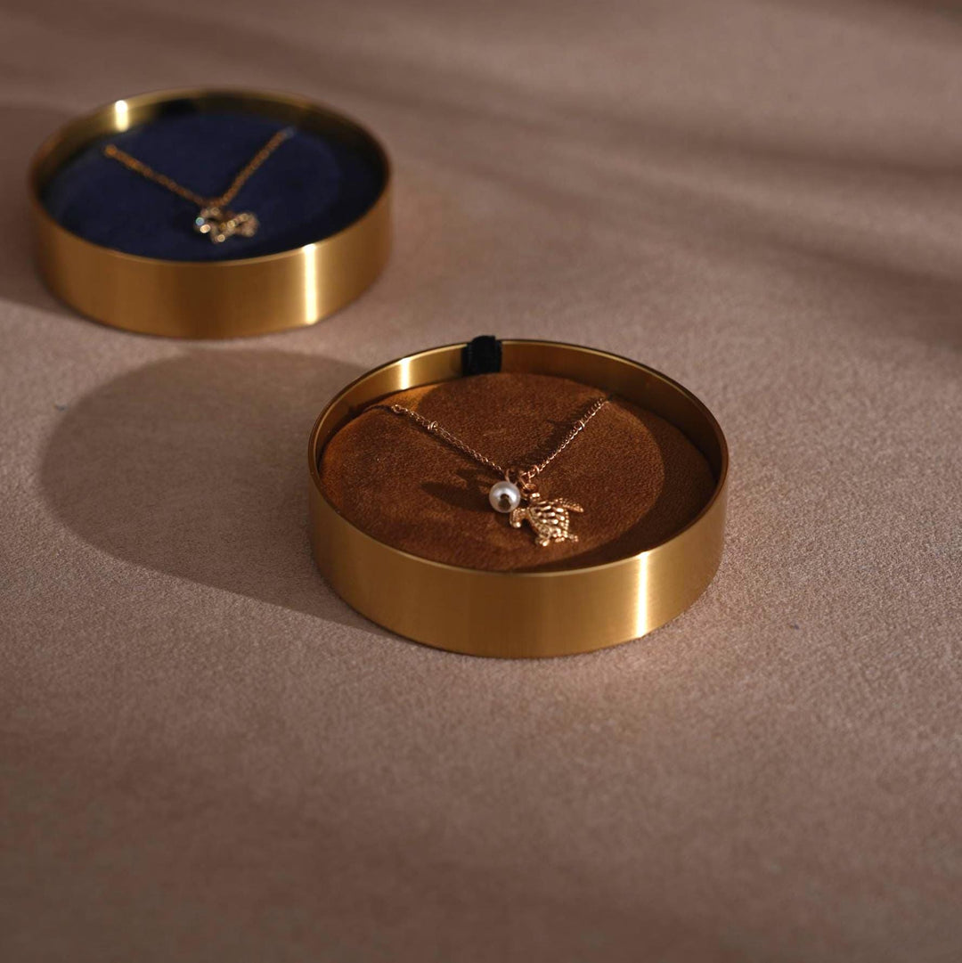 Brass Necklace Box with Lid, Gift for Her Mother, Keepsake Jewelry Box