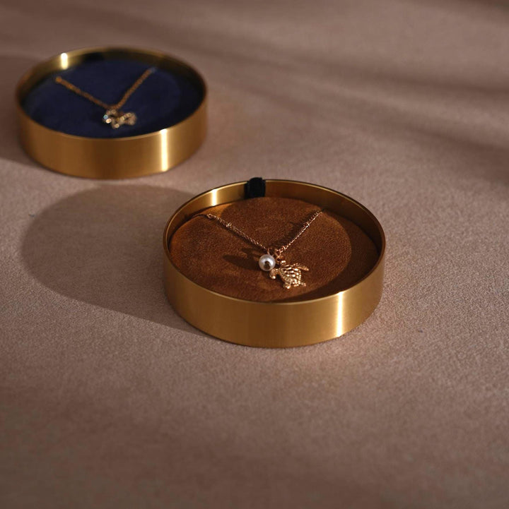 Brass Necklace Box with Lid, Gift for Her Mother, Keepsake Jewelry Box