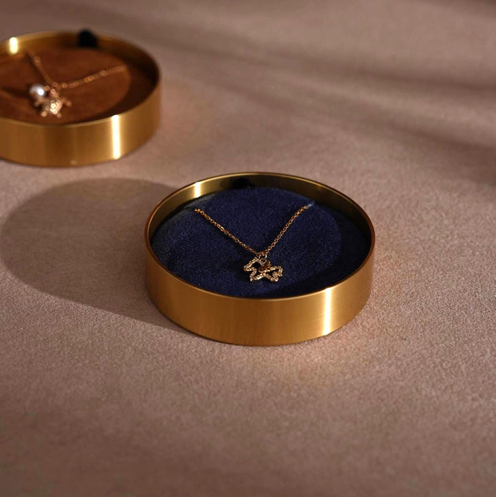 Brass Necklace Box with Lid, Gift for Her Mother, Keepsake Jewelry Box