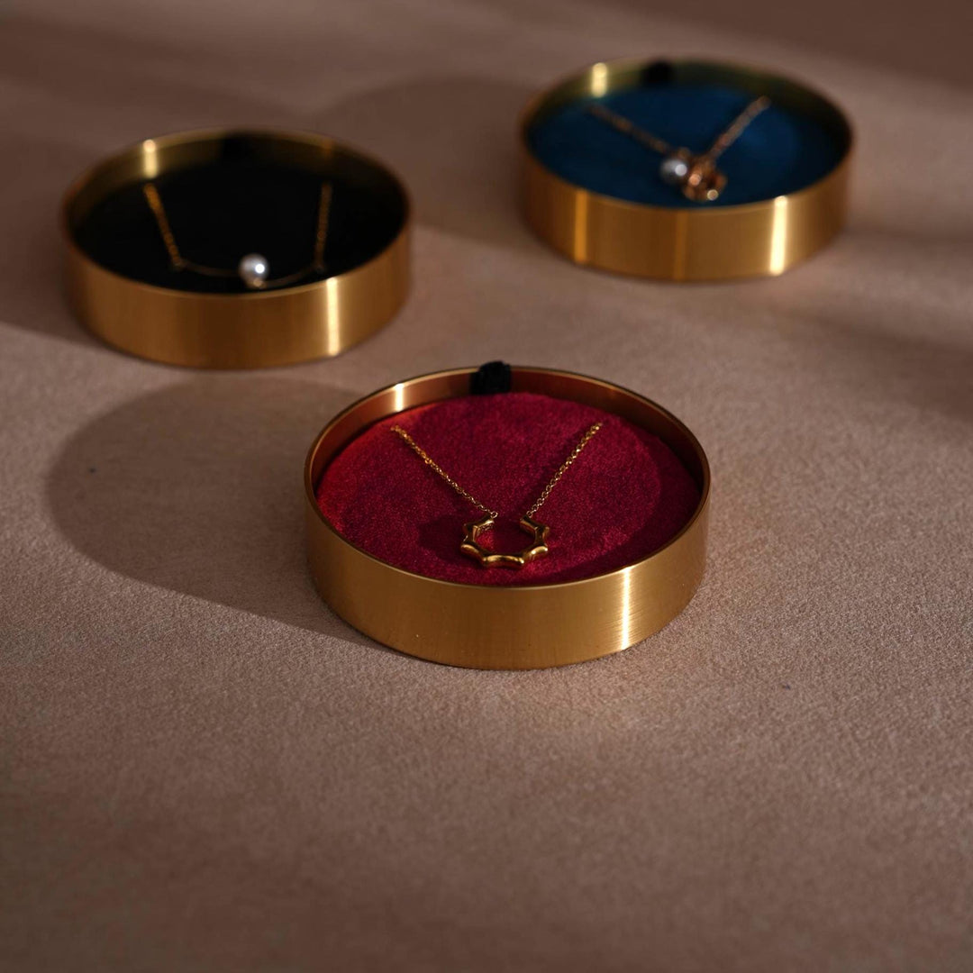 Brass Necklace Box with Lid, Gift for Her Mother, Keepsake Jewelry Box