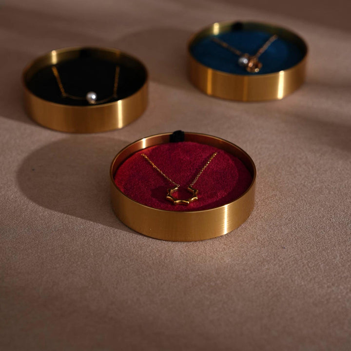 Brass Necklace Box with Lid, Gift for Her Mother, Keepsake Jewelry Box