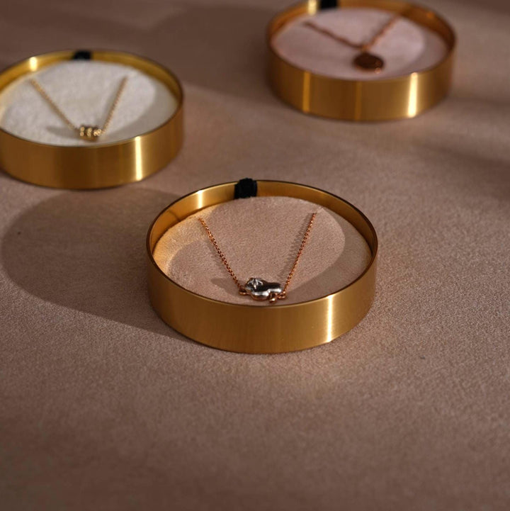 Brass Necklace Box with Lid, Gift for Her Mother, Keepsake Jewelry Box