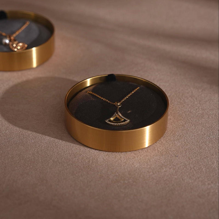 Brass Necklace Box with Lid, Gift for Her Mother, Keepsake Jewelry Box