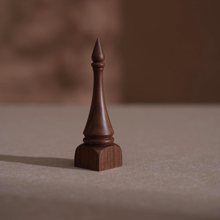 Black Walnut Beechwood Ring Holder: Bishop Style Jewelry Display Stand