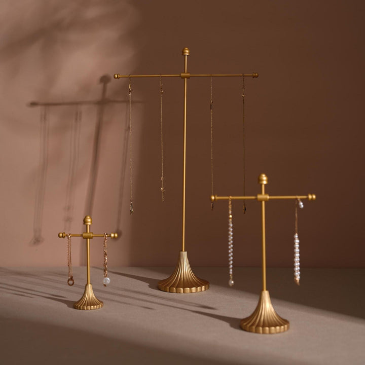 Gold Metal Jewelry Display Stand Set | Necklace, Bracelet &amp; Earring Holders for Craft Fairs