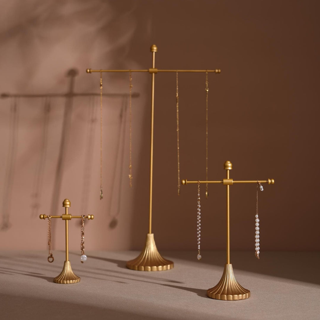 Gold Metal Jewelry Display Stand Set | Necklace, Bracelet &amp; Earring Holders for Craft Fairs