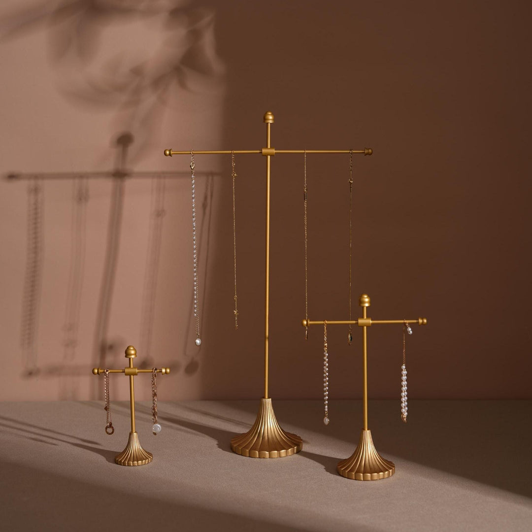 Gold Metal Jewelry Display Stand Set | Necklace, Bracelet &amp; Earring Holders for Craft Fairs