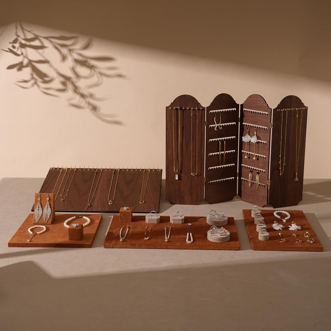 Caramel/Beige Jewelry Display Set for Markets, Booths &amp; Boutiques