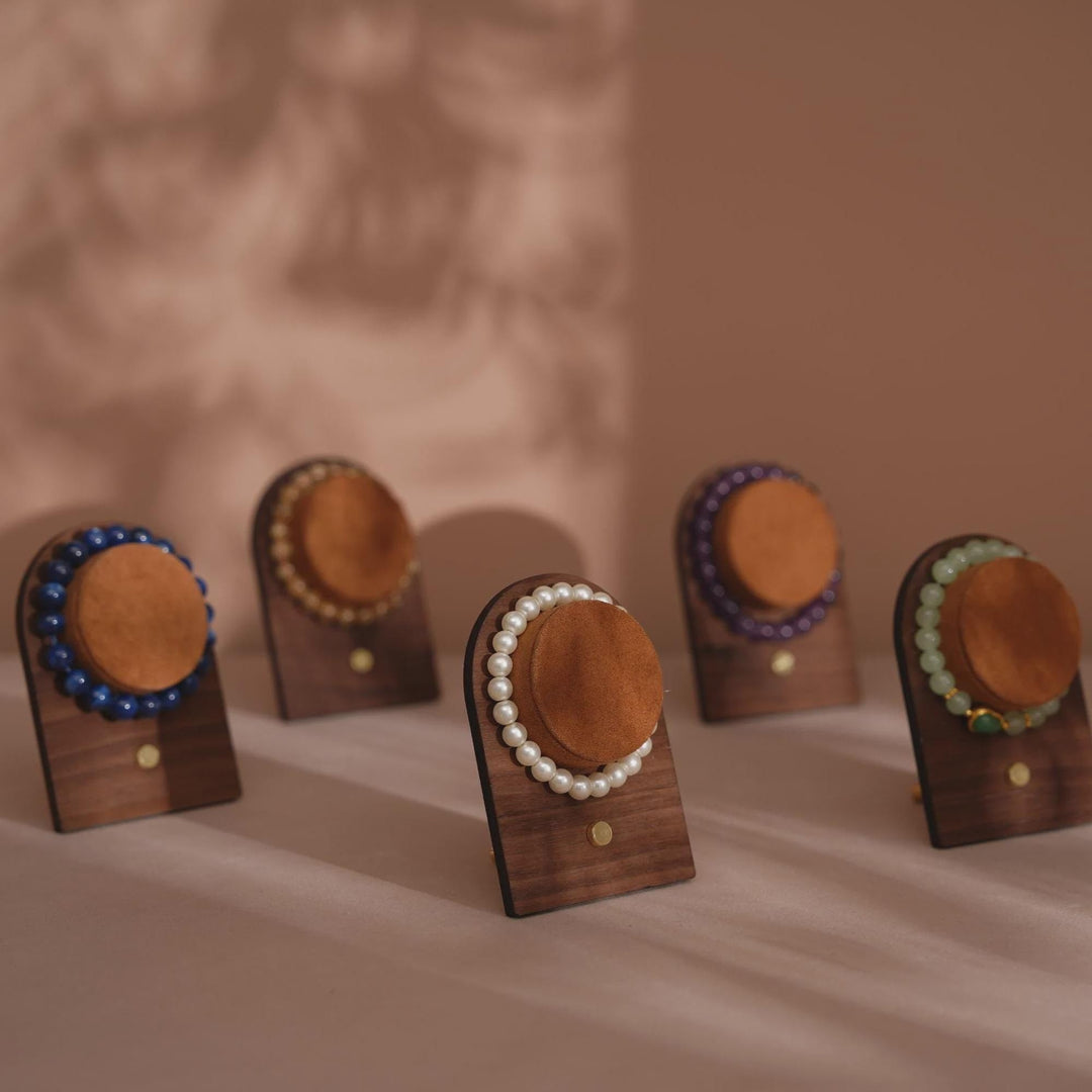 Wooden Bracelet Display Stand for Boutique Jewelry Photography